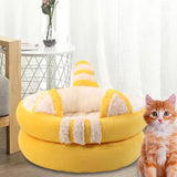 Dog Bed Comfortable Nesting Cave Non Slip Bottom for Cats Kitty Kitten Yellow Small - Aladdin Shoppers