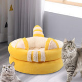 Dog Bed Comfortable Nesting Cave Non Slip Bottom for Cats Kitty Kitten Yellow Small - Aladdin Shoppers