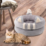 Dog Bed Comfortable Nesting Cave Non Slip Bottom for Cats Kitty Kitten Gray Small - Aladdin Shoppers