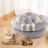 Dog Bed Comfortable Nesting Cave Non Slip Bottom for Cats Kitty Kitten Gray Large - Aladdin Shoppers