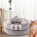 Dog Bed Comfortable Nesting Cave Non Slip Bottom for Cats Kitty Kitten Gray Large - Aladdin Shoppers