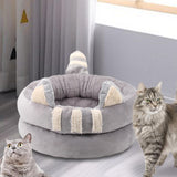 Dog Bed Comfortable Nesting Cave Non Slip Bottom for Cats Kitty Kitten Gray Large - Aladdin Shoppers