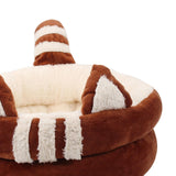 Dog Bed Comfortable Nesting Cave Non Slip Bottom for Cats Kitty Kitten Brown Small - Aladdin Shoppers