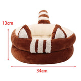 Dog Bed Comfortable Nesting Cave Non Slip Bottom for Cats Kitty Kitten Brown Small - Aladdin Shoppers