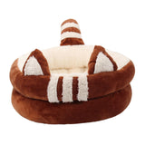 Dog Bed Comfortable Nesting Cave Non Slip Bottom for Cats Kitty Kitten Brown Small - Aladdin Shoppers