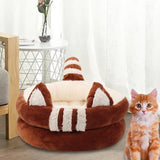 Dog Bed Comfortable Nesting Cave Non Slip Bottom for Cats Kitty Kitten Brown Small - Aladdin Shoppers