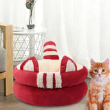 Dog Bed Comfortable Nesting Cave Non Slip Bottom for Cats Kitty Kitten Red Small - Aladdin Shoppers