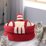 Dog Bed Comfortable Nesting Cave Non Slip Bottom for Cats Kitty Kitten Red Small - Aladdin Shoppers