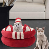 Dog Bed Comfortable Nesting Cave Non Slip Bottom for Cats Kitty Kitten Red Small - Aladdin Shoppers