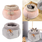 Pocket Shape Cat Bed Soft Cozy Cute Kitten Nest for Pets Supplies Pink Small - Aladdin Shoppers