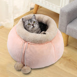 Pocket Shape Cat Bed Soft Cozy Cute Kitten Nest for Pets Supplies Pink Small - Aladdin Shoppers