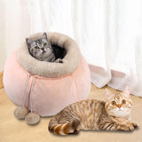 Pocket Shape Cat Bed Soft Cozy Cute Kitten Nest for Pets Supplies Pink Small - Aladdin Shoppers