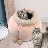 Pocket Shape Cat Bed Soft Cozy Cute Kitten Nest for Pets Supplies Pink Small - Aladdin Shoppers