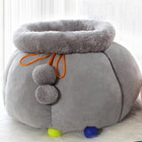 Pocket Shape Cat Bed Soft Cozy Cute Kitten Nest for Pets Supplies Gray Small - Aladdin Shoppers