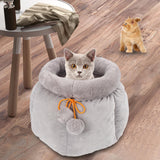 Pocket Shape Cat Bed Soft Cozy Cute Kitten Nest for Pets Supplies Gray Small - Aladdin Shoppers