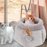 Pocket Shape Cat Bed Soft Cozy Cute Kitten Nest for Pets Supplies Gray Small - Aladdin Shoppers