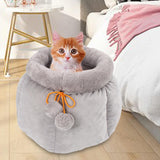 Pocket Shape Cat Bed Soft Cozy Cute Kitten Nest for Pets Supplies Gray Small - Aladdin Shoppers