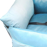 Cat Dog Car Seat Travel Carrier with Fixed Strap Comfortable and Thick Blue L - Aladdin Shoppers