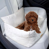 Cat Dog Car Seat Travel Carrier with Fixed Strap Comfortable and Thick Grey S - Aladdin Shoppers