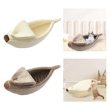 Banana Cats Bed House Lovely Pet Supplies Warm for Kittens Dogs Bed Beige - Aladdin Shoppers