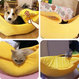 Banana Cats Bed House Lovely Pet Supplies Warm for Kittens Dogs Bed Beige - Aladdin Shoppers