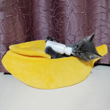 Banana Cats Bed House Lovely Pet Supplies Warm for Kittens Dogs Bed Beige - Aladdin Shoppers