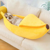 Banana Cats Bed House Lovely Pet Supplies Warm for Kittens Dogs Bed Beige - Aladdin Shoppers