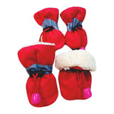 4Pcs Dog Boots Pet Dog Shoes Cover for Running Hardwood Floors Outdoor 3 Red 4.5cmx3.5cm - Aladdin Shoppers