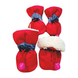 4Pcs Dog Boots Pet Dog Shoes Cover for Running Hardwood Floors Outdoor 3 Red 4.5cmx3.5cm - Aladdin Shoppers