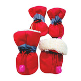 4Pcs Dog Boots Pet Dog Shoes Cover for Running Hardwood Floors Outdoor 3 Red 4.5cmx3.5cm - Aladdin Shoppers