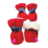 4Pcs Dog Boots Pet Dog Shoes Cover for Running Hardwood Floors Outdoor 3 Red 4.5cmx3.5cm - Aladdin Shoppers