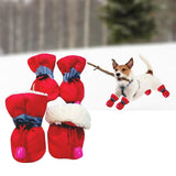 4Pcs Dog Boots Pet Dog Shoes Cover for Running Hardwood Floors Outdoor 3 Red 4.5cmx3.5cm - Aladdin Shoppers