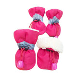 4Pcs Dog Boots Pet Dog Shoes Cover for Running Hardwood Floors Outdoor 7 Rose Red 6.5x5.5cm - Aladdin Shoppers