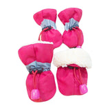 4Pcs Dog Boots Pet Dog Shoes Cover for Running Hardwood Floors Outdoor 7 Rose Red 6.5x5.5cm - Aladdin Shoppers