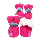 4Pcs Dog Boots Pet Dog Shoes Cover for Running Hardwood Floors Outdoor 7 Rose Red 6.5x5.5cm - Aladdin Shoppers