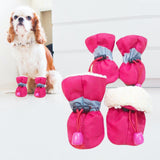 4Pcs Dog Boots Pet Dog Shoes Cover for Running Hardwood Floors Outdoor 7 Rose Red 6.5x5.5cm - Aladdin Shoppers