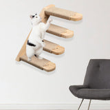 Wall Mounted Cat Stairway Indoor Cats Climbing Shelves for Door Apartment 4 Steps 40x22x6cm - Aladdin Shoppers