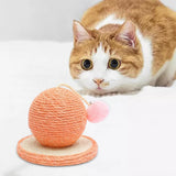 Sisal Scratching Toy Interactive Toy Rest Grind Claw Cat Scratcher Ball Pink - Aladdin Shoppers