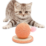 Sisal Scratching Toy Interactive Toy Rest Grind Claw Cat Scratcher Ball Pink - Aladdin Shoppers