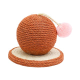 Sisal Scratching Toy Interactive Toy Rest Grind Claw Cat Scratcher Ball Brown - Aladdin Shoppers