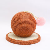 Sisal Scratching Toy Interactive Toy Rest Grind Claw Cat Scratcher Ball Brown - Aladdin Shoppers