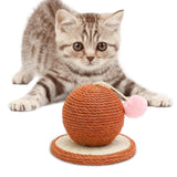 Sisal Scratching Toy Interactive Toy Rest Grind Claw Cat Scratcher Ball Brown - Aladdin Shoppers