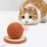 Sisal Scratching Toy Interactive Toy Rest Grind Claw Cat Scratcher Ball Brown - Aladdin Shoppers