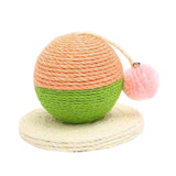 Sisal Scratching Toy Interactive Toy Rest Grind Claw Cat Scratcher Ball Green Pink - Aladdin Shoppers