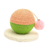 Sisal Scratching Toy Interactive Toy Rest Grind Claw Cat Scratcher Ball Green Pink - Aladdin Shoppers