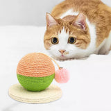 Sisal Scratching Toy Interactive Toy Rest Grind Claw Cat Scratcher Ball Green Pink - Aladdin Shoppers