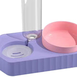 Dot Bowls with Water Dispenser Wet and Dry Food Bowls Set Pet Feeder Waterer double violet - Aladdin Shoppers