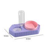 Dot Bowls with Water Dispenser Wet and Dry Food Bowls Set Pet Feeder Waterer double violet - Aladdin Shoppers
