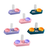Dot Bowls with Water Dispenser Wet and Dry Food Bowls Set Pet Feeder Waterer double violet - Aladdin Shoppers
