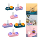 Dot Bowls with Water Dispenser Wet and Dry Food Bowls Set Pet Feeder Waterer double violet - Aladdin Shoppers
